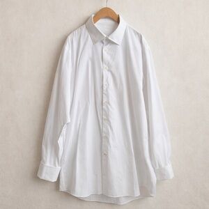 HARRY ROSEN White Dress Shirt Button Front Long Sleeve Classic Oversized Fit